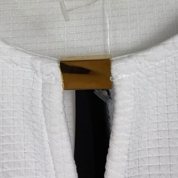 Premise Studio Womens Sleeveless Blouse White With Gold‎ Accent Size: XL 0048 - Picture 3 of 7